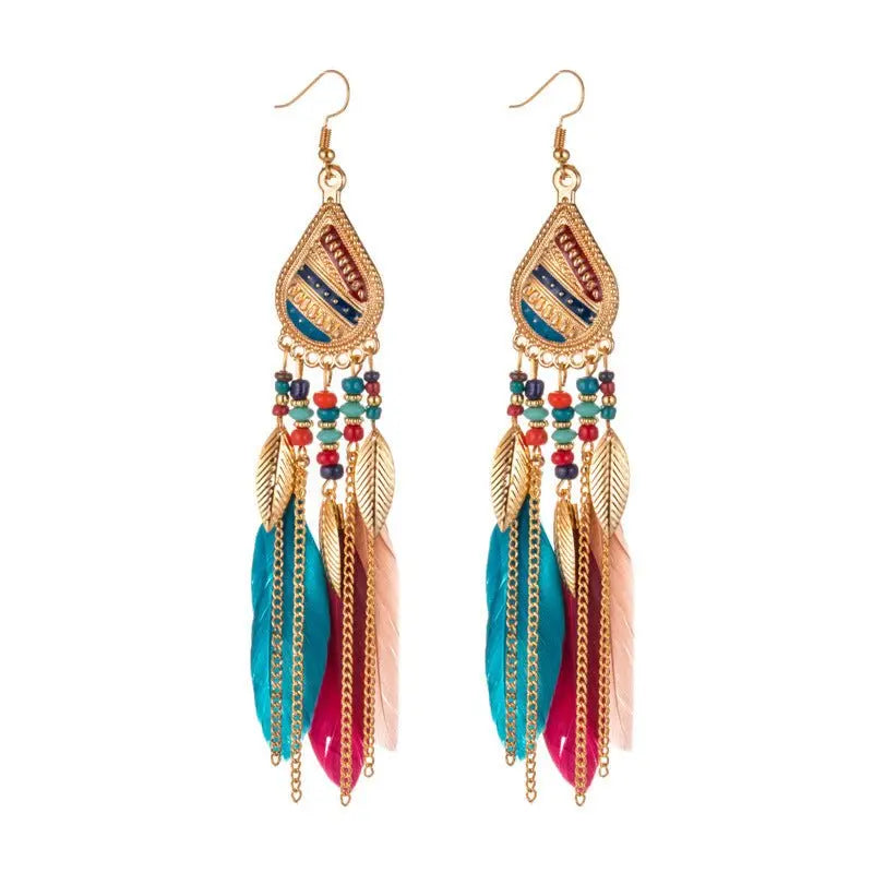 Feather Earrings Pearl-Jewearrings