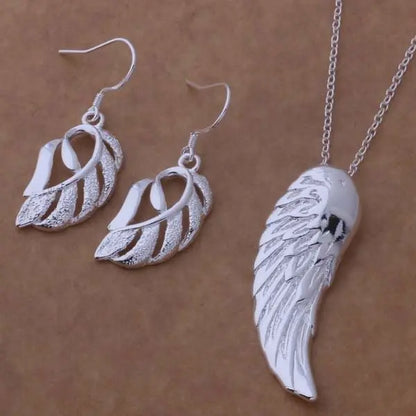 Feather Earrings Silver Plated Set-Jewearrings