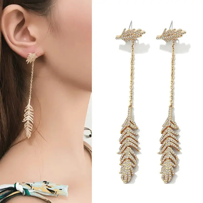 Feather Earrings - Silver Post Feather Jewelry-Jewearrings