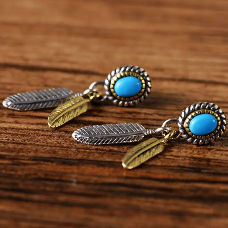 Feather Earrings Sterling Silver Indian-Jewearrings