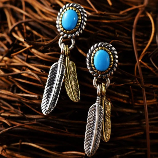 Feather Earrings Sterling Silver Indian-Jewearrings