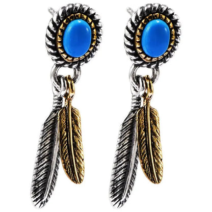 Feather Earrings Sterling Silver Indian-Jewearrings