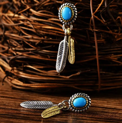 Feather Earrings Sterling Silver Indian-Jewearrings