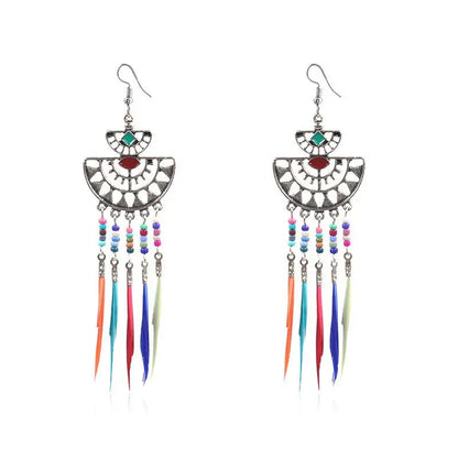 Feather Earrings Tassel-Jewearrings