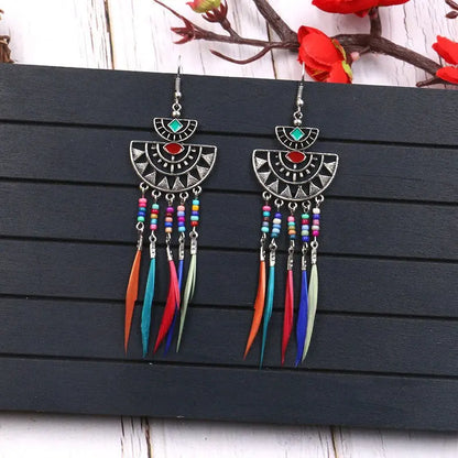 Feather Earrings Tassel-Jewearrings