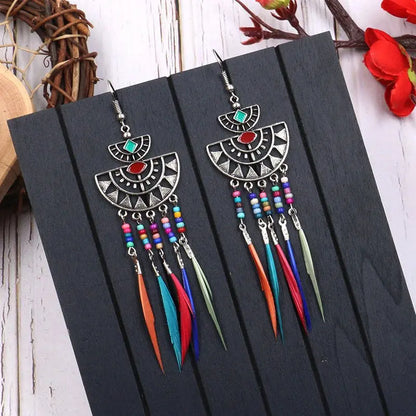 Feather Earrings Tassel-Jewearrings