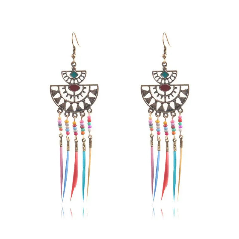 Feather Earrings Tassel-Jewearrings