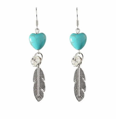 Feather Earrings Turquoise-Jewearrings