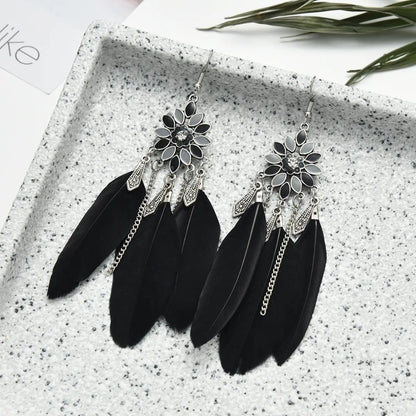 Feather Earrings: Unique Flower-shaped Earrings-Jewearrings