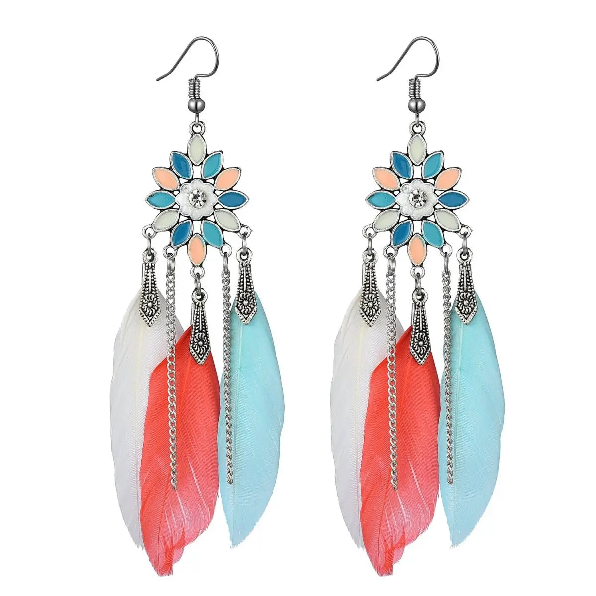 Feather Earrings: Unique Flower-shaped Earrings-Jewearrings