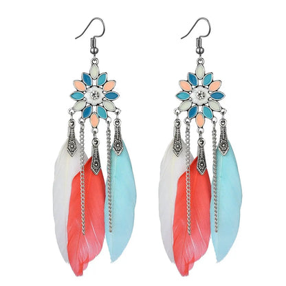 Feather Earrings: Unique Flower-shaped Earrings-Jewearrings