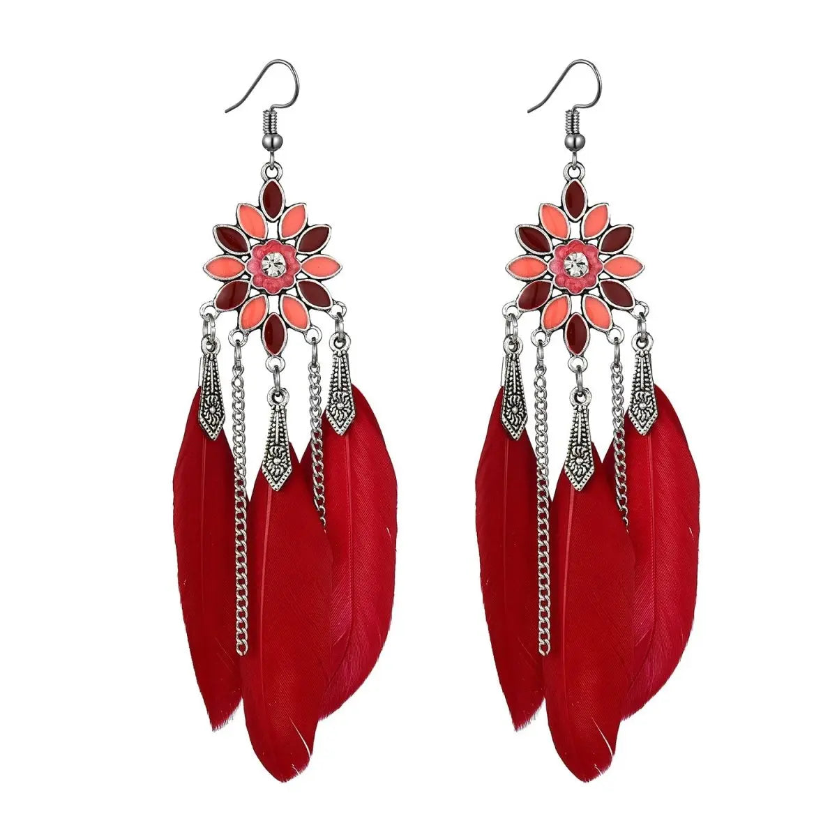 Feather Earrings: Unique Flower-shaped Earrings-Jewearrings