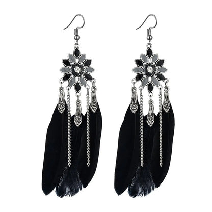 Feather Earrings: Unique Flower-shaped Earrings-Jewearrings