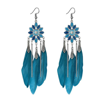 Feather Earrings: Unique Flower-shaped Earrings-Jewearrings