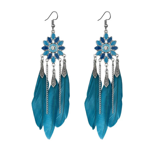 Feather Earrings: Unique Flower-shaped Earrings-Jewearrings