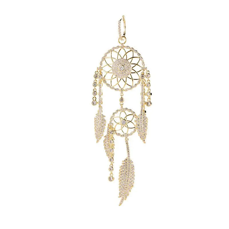 Feather Earrings - Women's Dream Catcher Long Earrings-Jewearrings