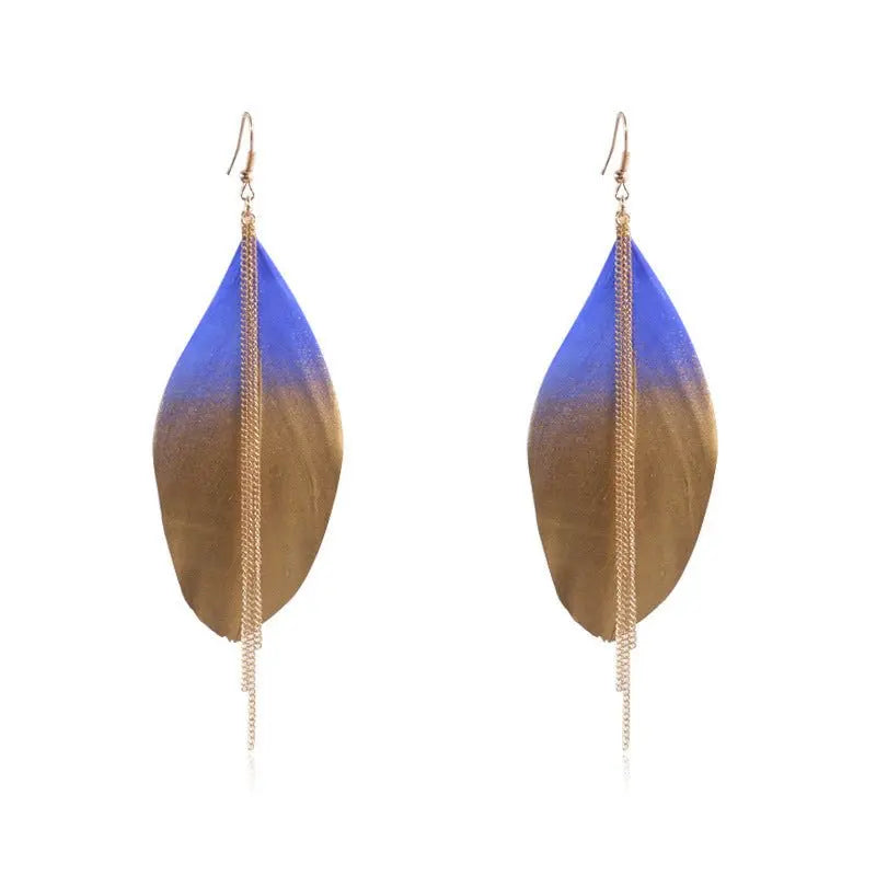 Feather Earrings Women's Fashion Colorful Sequin-Jewearrings