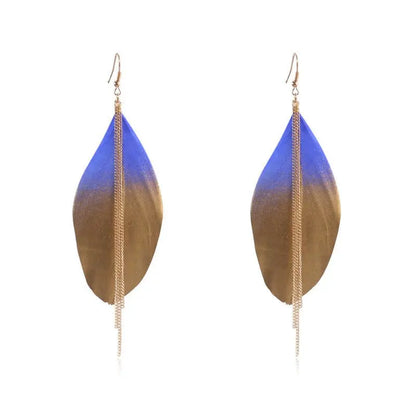 Feather Earrings Women's Fashion Colorful Sequin-Jewearrings