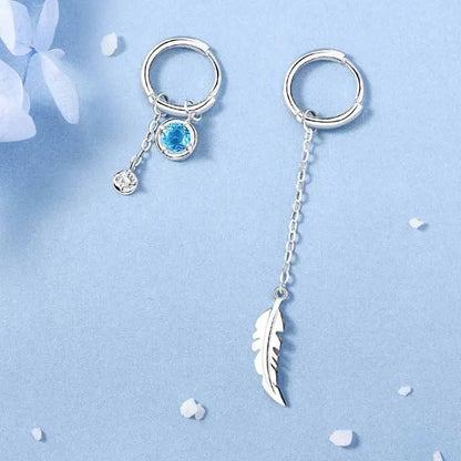 Feather Earrings - Women's Moonstone Asymmetric Light Luxury-Jewearrings