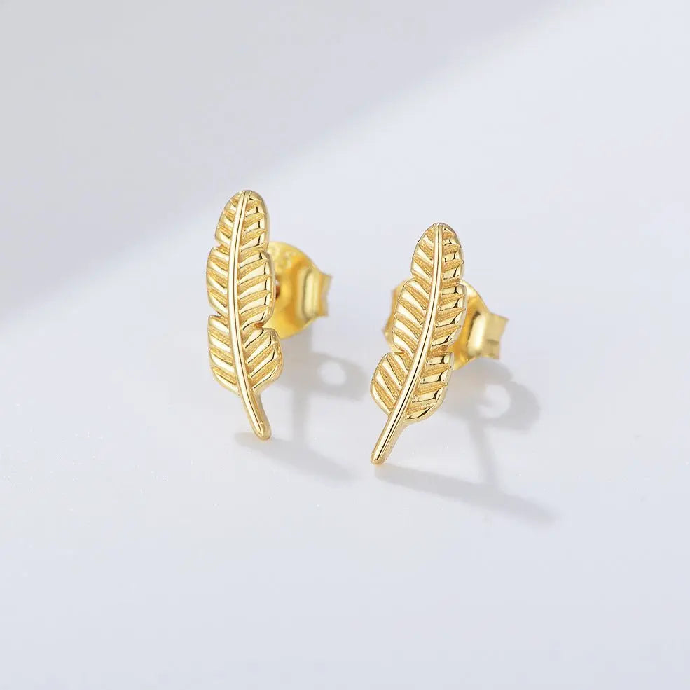 Feather Personality Stud Earrings-Jewearrings