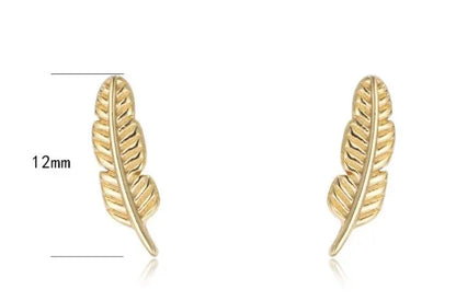 Feather Personality Stud Earrings-Jewearrings