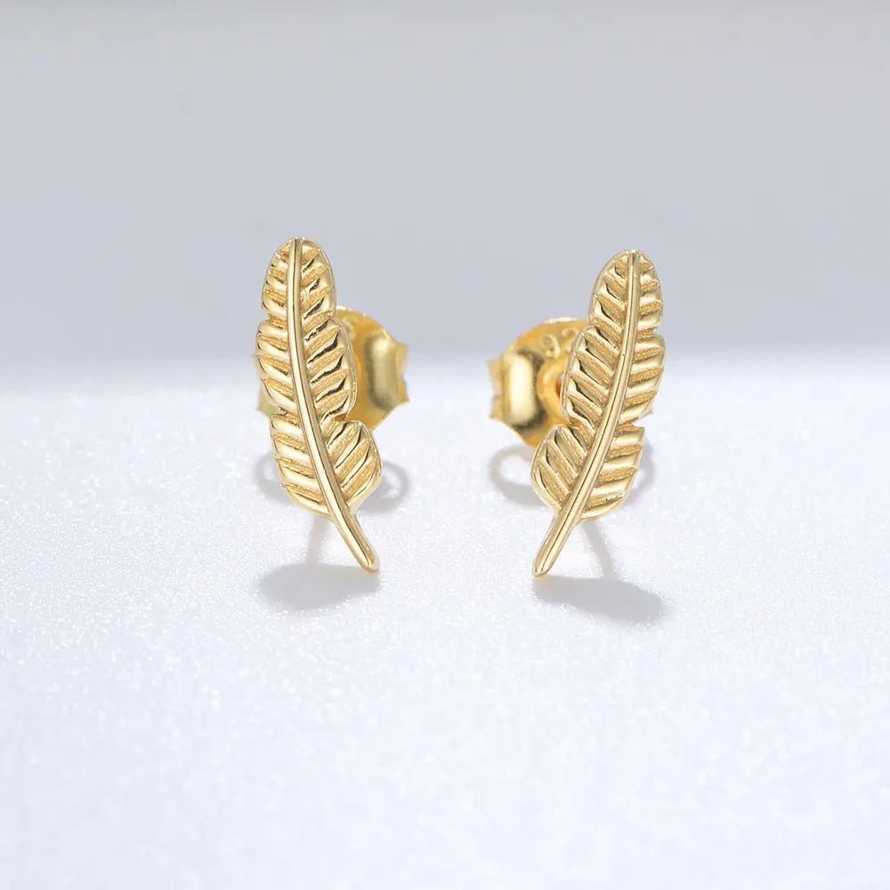 Feather Personality Stud Earrings-Jewearrings