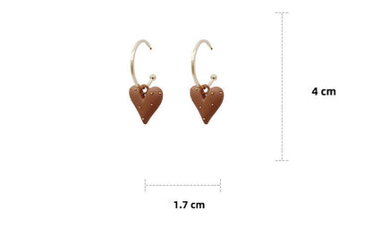 Retro Paint Wave Dot Love 925 Silver Pin Earrings-Jewearrings