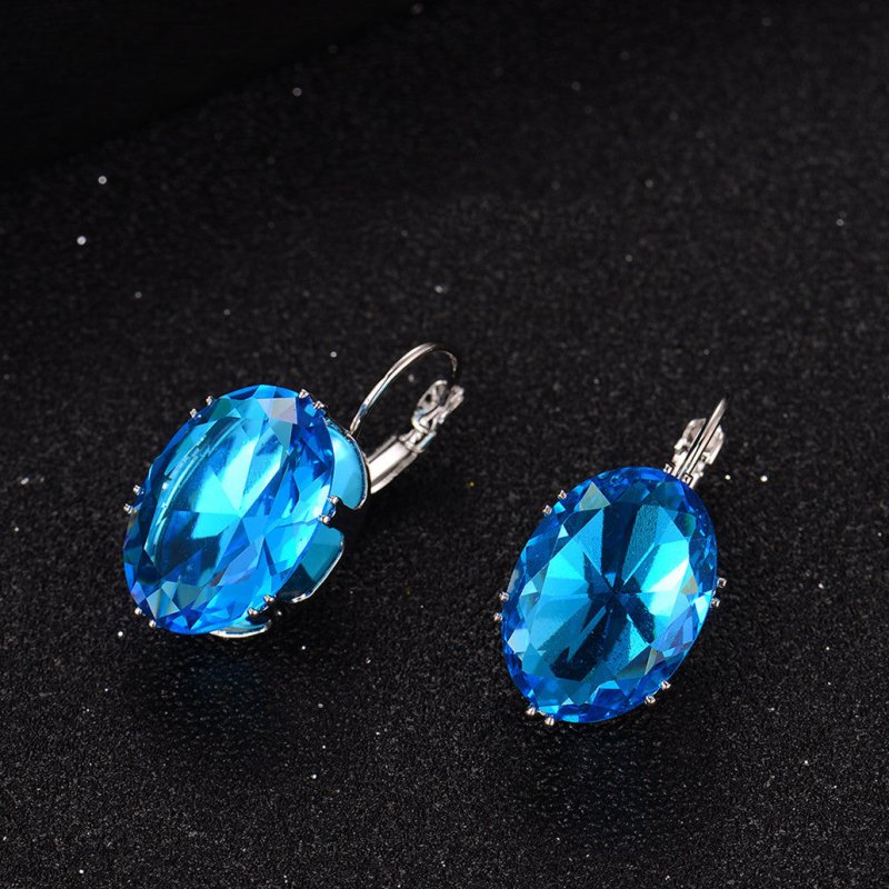 Female Angry Micro-Inlaid Square Diamond Stud Earrings Wild Ear Buckle Earrings-Jewearrings