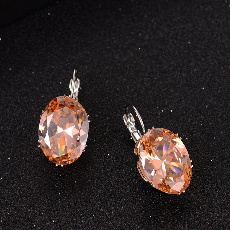 Female Angry Micro-Inlaid Square Diamond Stud Earrings Wild Ear Buckle Earrings-Jewearrings