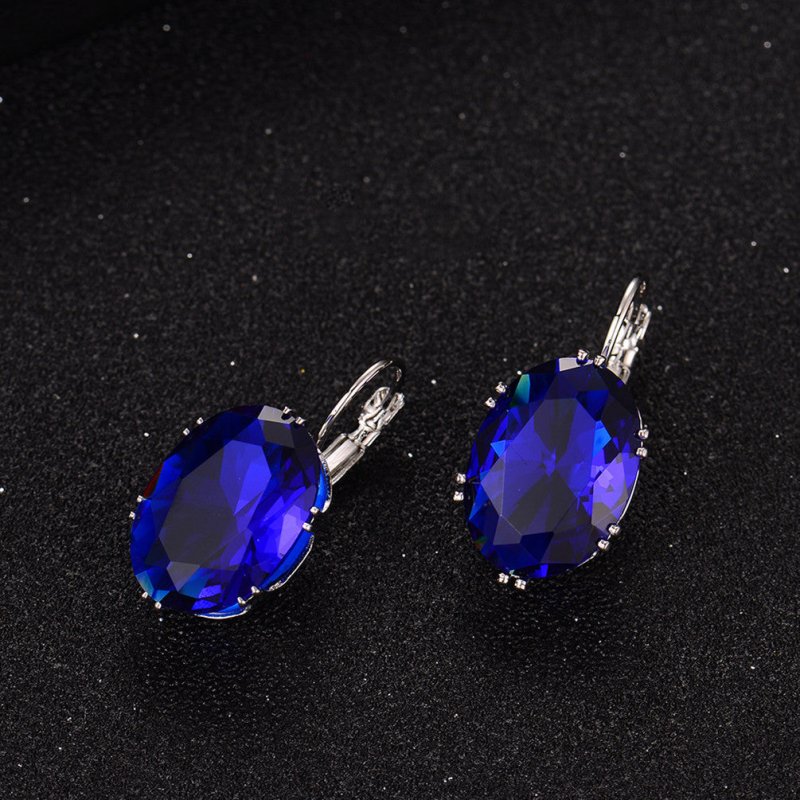 Female Angry Micro-Inlaid Square Diamond Stud Earrings Wild Ear Buckle Earrings-Jewearrings