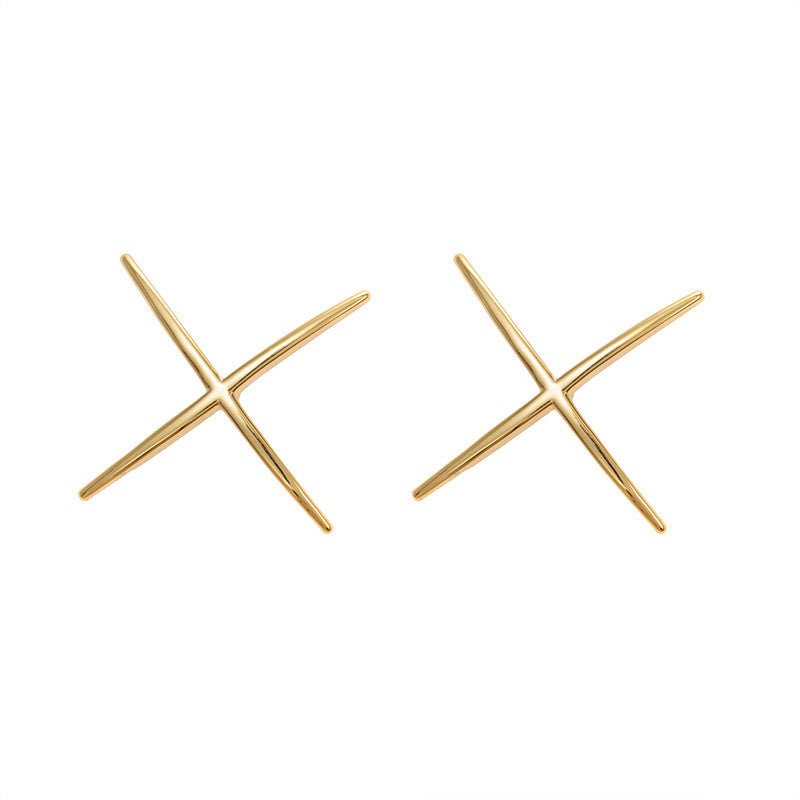 Female Real Gold-plated Design Sense Simple Geometric Earrings-Jewearrings