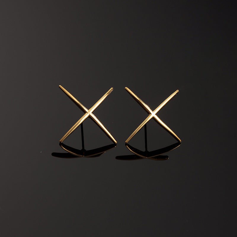 Female Real Gold-plated Design Sense Simple Geometric Earrings-Jewearrings