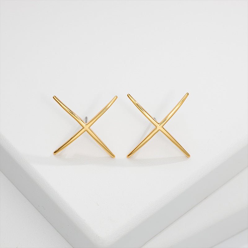 Female Real Gold-plated Design Sense Simple Geometric Earrings-Jewearrings