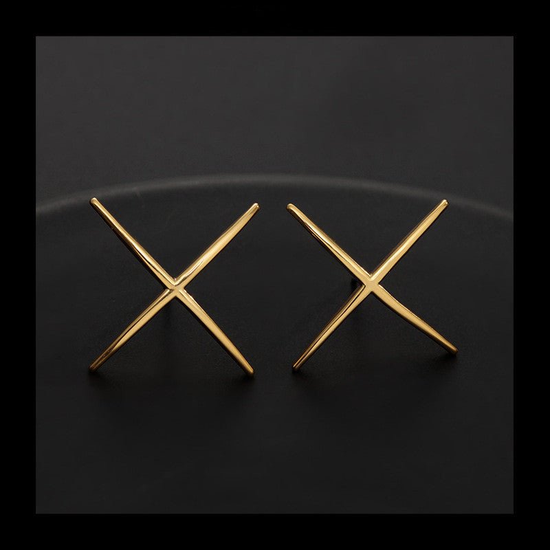 Female Real Gold-plated Design Sense Simple Geometric Earrings-Jewearrings