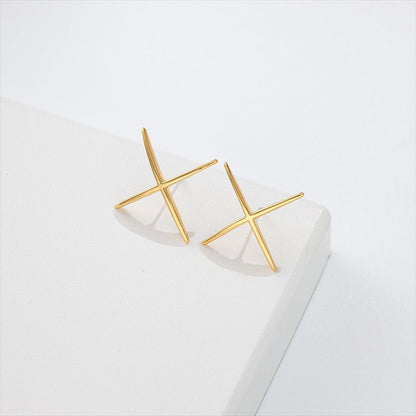 Female Real Gold-plated Design Sense Simple Geometric Earrings-Jewearrings