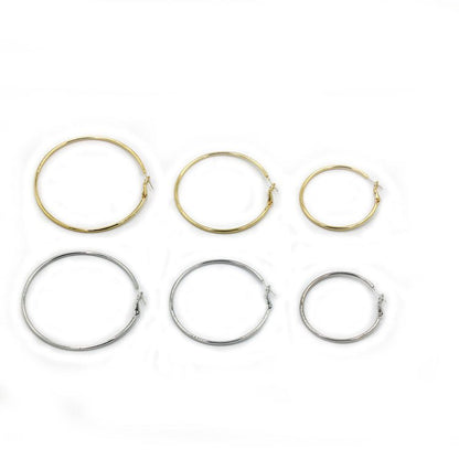 Female Ring Earrings Korean Style Sterling Silver Large Hoop Earrings Earrings-Jewearrings