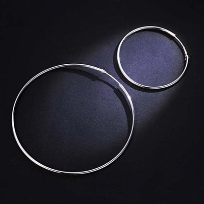 Female Ring Earrings Korean Style Sterling Silver Large Hoop Earrings Earrings-Jewearrings