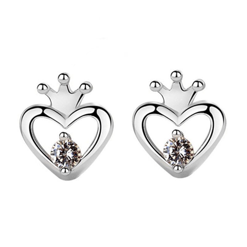 Female Sweet Simple Small Diamond Studded Earrings-Jewearrings