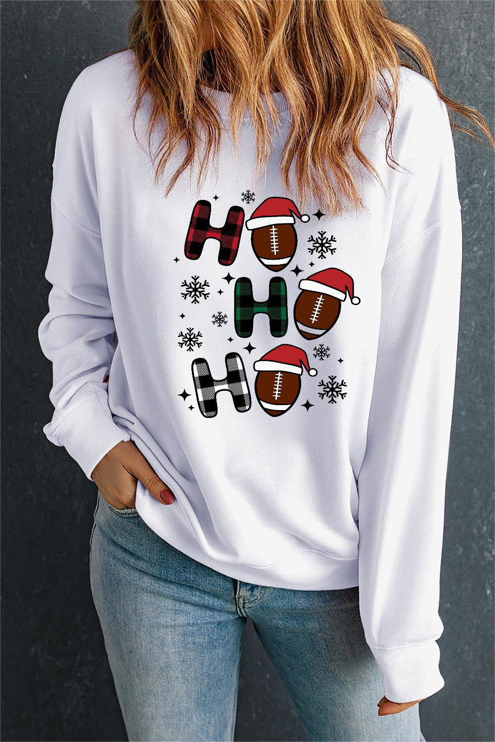 Graphic Round Neck Drop Shoulder Sweatshirt-Jewearrings