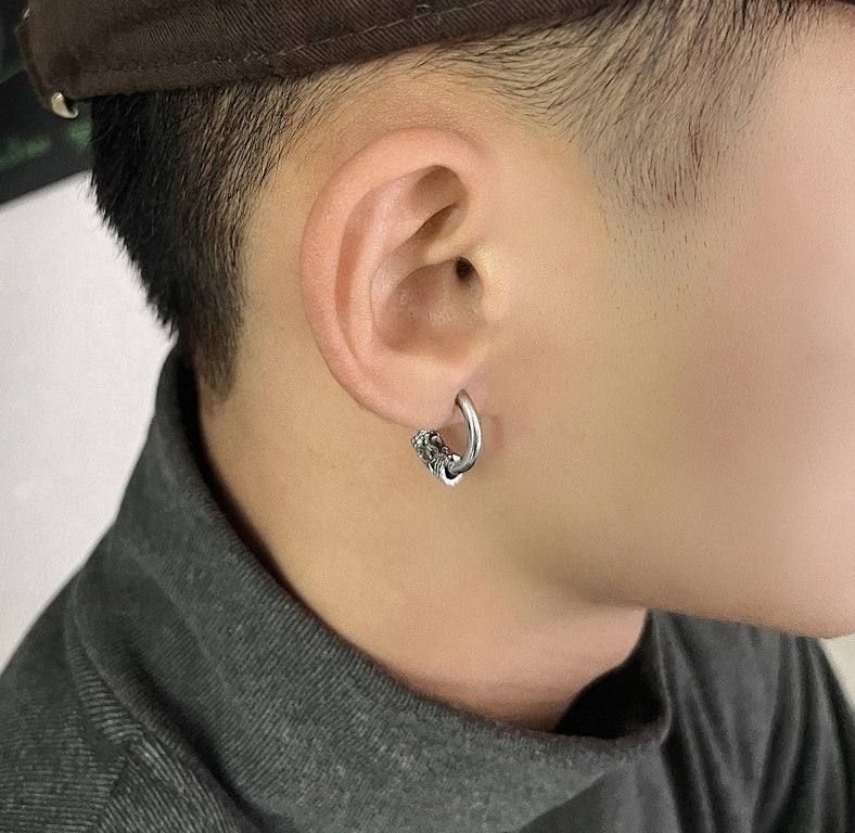 Bold Punk Hip Hop Simple Stud Earrings-Jewearrings