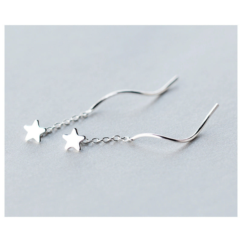 Fashion Personality Five-pointed Star S925 Silver Earrings Female-Jewearrings