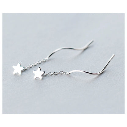 Fashion Personality Five-pointed Star S925 Silver Earrings Female-Jewearrings