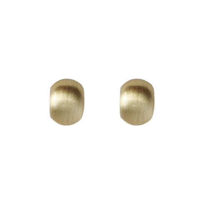 Fashionable Elegant Brushed Matte Gold Earless Earrings-Jewearrings