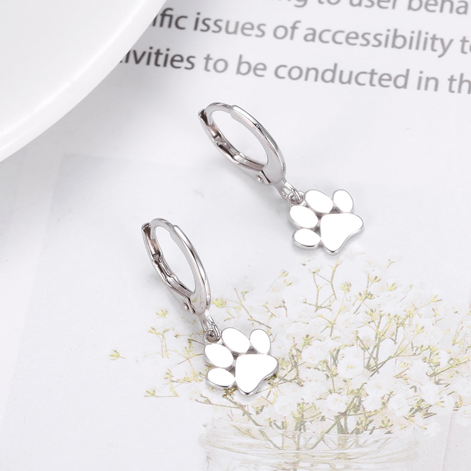 Puppy Claw Earrings S925 Sterling Silver Jewelry-Jewearrings