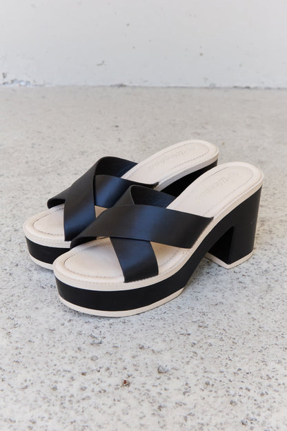 Weeboo Cherish The Moments Contrast Platform Sandals in Black-Jewearrings