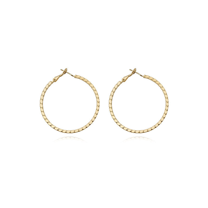 Women's Fashion Circle Alloy Matte Gold Earrings-Jewearrings