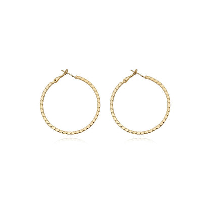 Women's Fashion Circle Alloy Matte Gold Earrings-Jewearrings