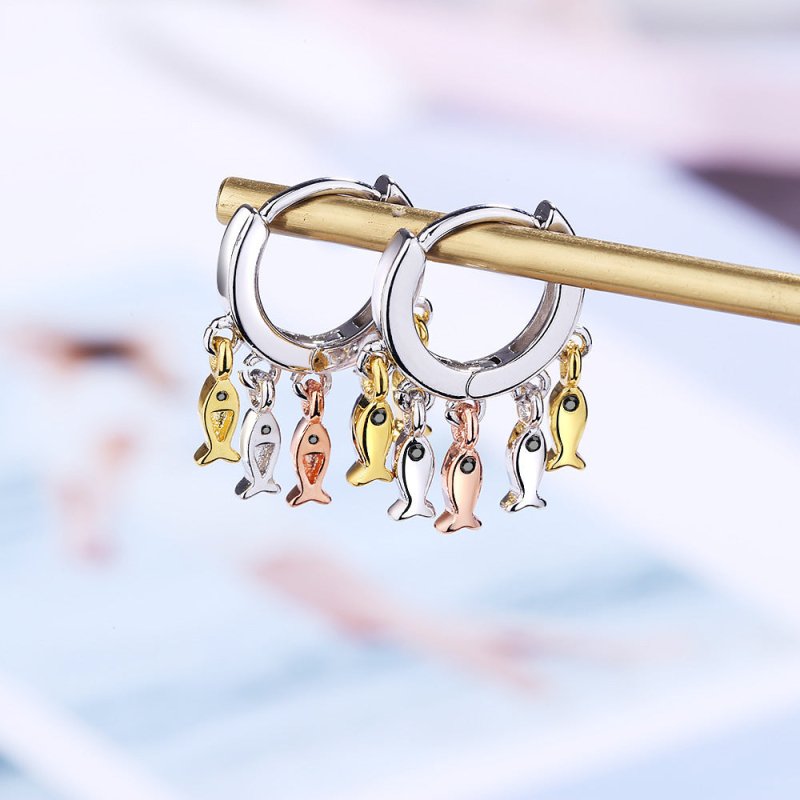 Fish Earrings Cute Fish Ear Buckle Earrings-Jewearrings