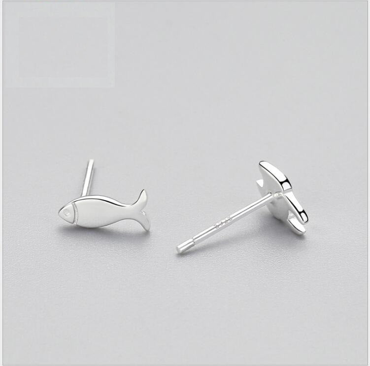 Fish Earrings Fashion Asymmetry 925-Jewearrings