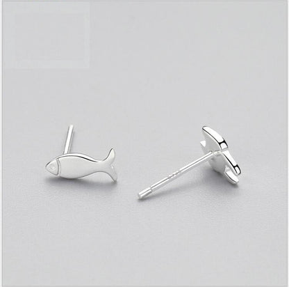 Fish Earrings Fashion Asymmetry 925-Jewearrings